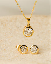 Load image into Gallery viewer, Essential Diamond Round Solitaire Bezel Earrings