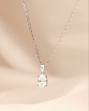 Load image into Gallery viewer, Essential Diamond Solitaire Oval Brilliant Pendant and Chain Necklace