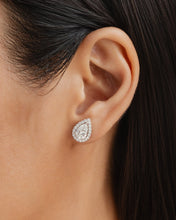 Load image into Gallery viewer, 2-Way Signature Pear Studs with Pave Halo