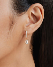 Load image into Gallery viewer, Signature Emerald Cut Dangling Hoop Earrings