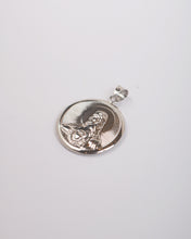 Load image into Gallery viewer, Sacred Heart and Virgin Mary Round Medal in White Gold