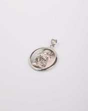 Load image into Gallery viewer, Sacred Heart and Virgin Mary Round Medal in White Gold