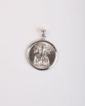 Load image into Gallery viewer, Sacred Heart and Virgin Mary Round Medal in White Gold