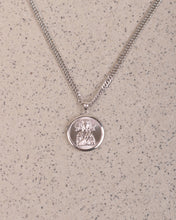 Load image into Gallery viewer, Sacred Heart and Virgin Mary Round Medal in White Gold