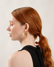 Load image into Gallery viewer, Tube Hoop Earrings in Yellow Gold
