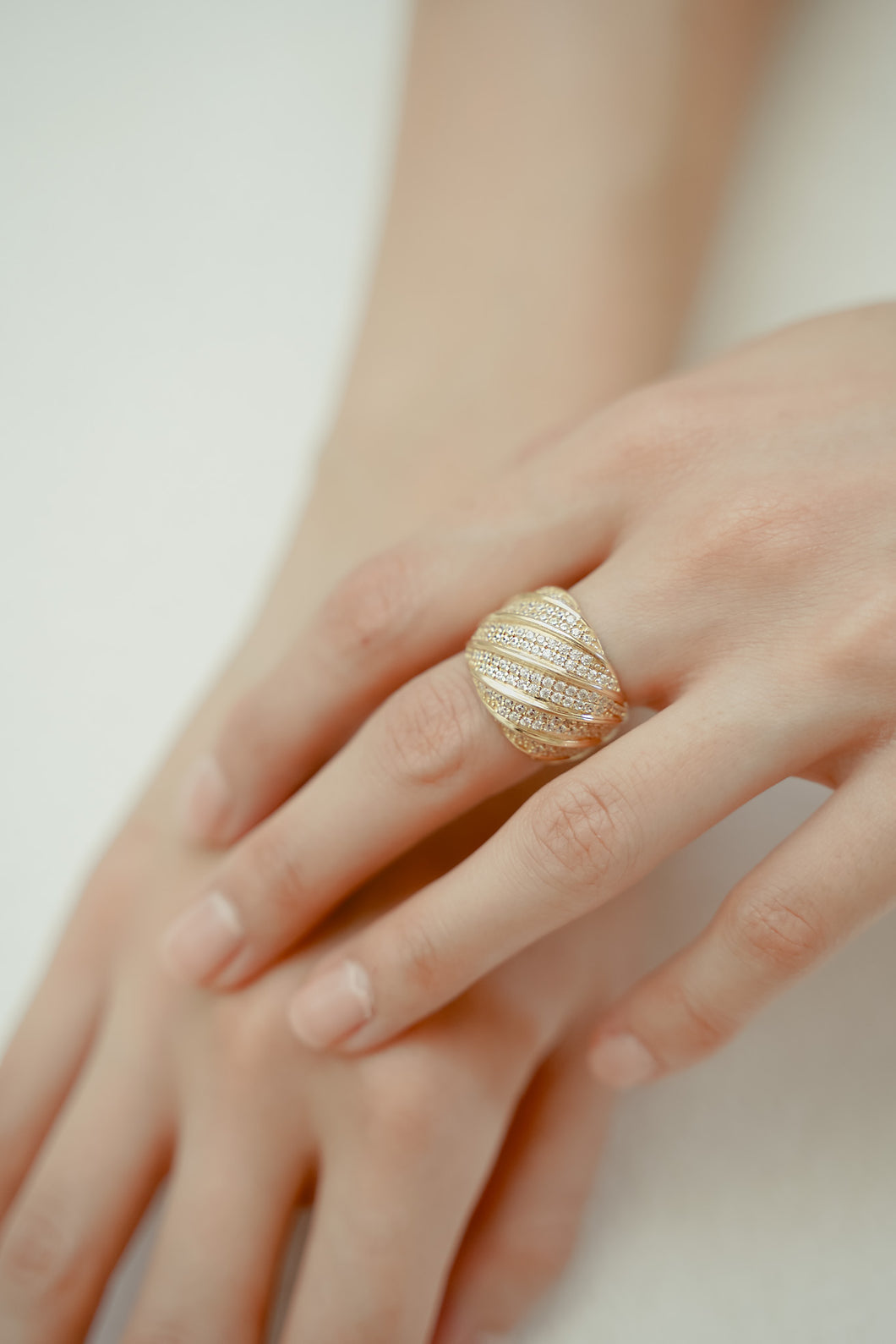 Twisted Pave Ring