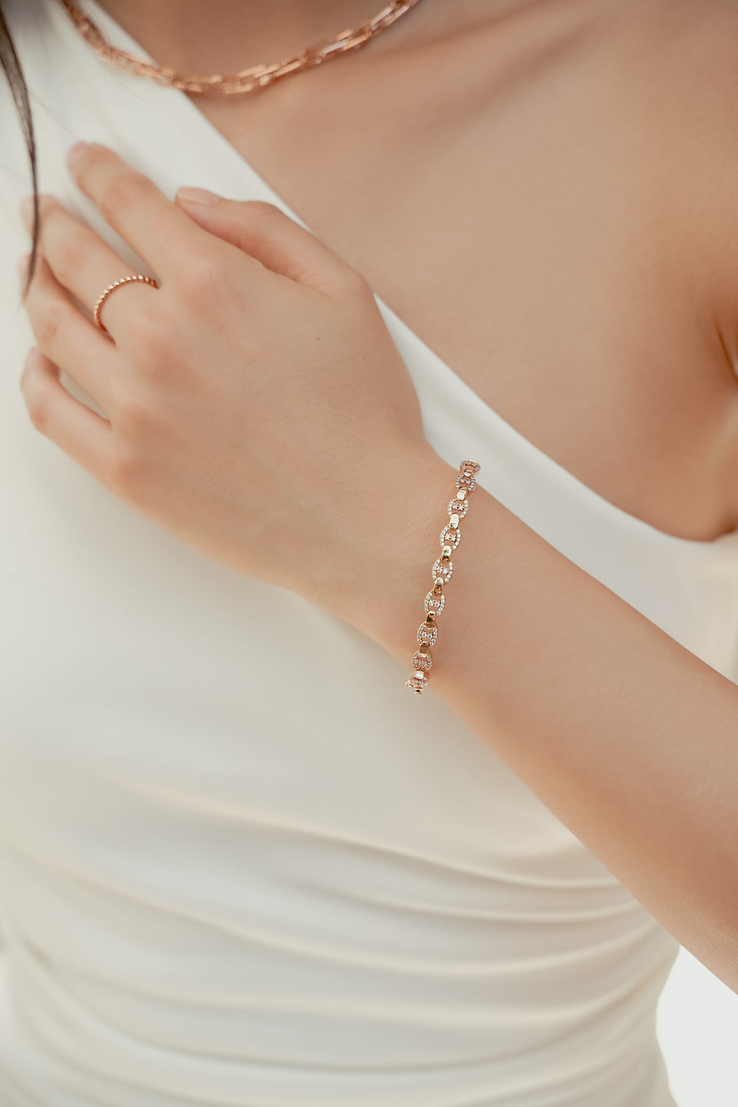 Rose Gold Bangle with Pavé