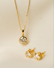 Load image into Gallery viewer, Essential Diamond Round Solitaire Bezel Earrings
