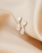 Load image into Gallery viewer, Diamond 2-Stone Pear Drop Earrings
