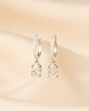 Load image into Gallery viewer, Diamond Oval Dangling Hoop Earrings
