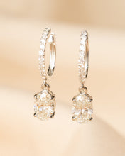 Load image into Gallery viewer, Diamond Oval Dangling Hoop Earrings
