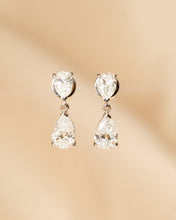 Load image into Gallery viewer, Diamond 2-Stone Pear Drop Earrings
