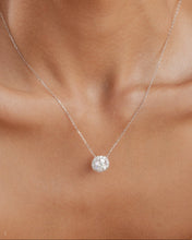 Load image into Gallery viewer, Signature Round Brilliant with Pave Halo Pendant and Necklace
