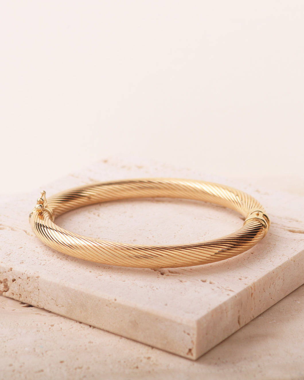 Gold Textured Tube Bangle