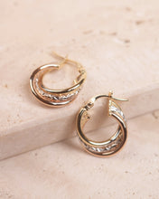 Load image into Gallery viewer, Calla Tricolor Hoop Earrings
