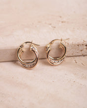 Load image into Gallery viewer, Calla Tricolor Hoop Earrings
