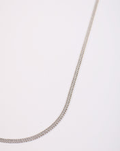 Load image into Gallery viewer, Flat Curb Chain Necklace in White Gold
