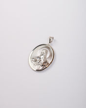 Load image into Gallery viewer, Sacred Heart and Virgin Mary Oval Medal in White Gold

