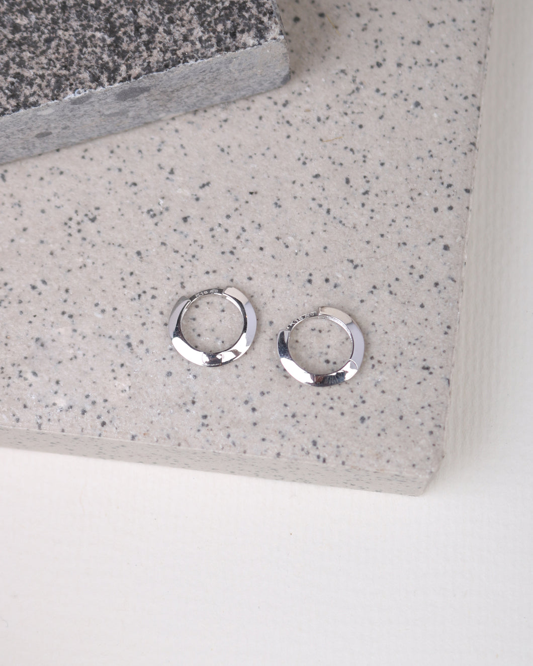 Mini Nadine Hoop Earrings (White Gold)