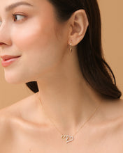 Load image into Gallery viewer, Pavé and Gold Twin Hearts Necklace
